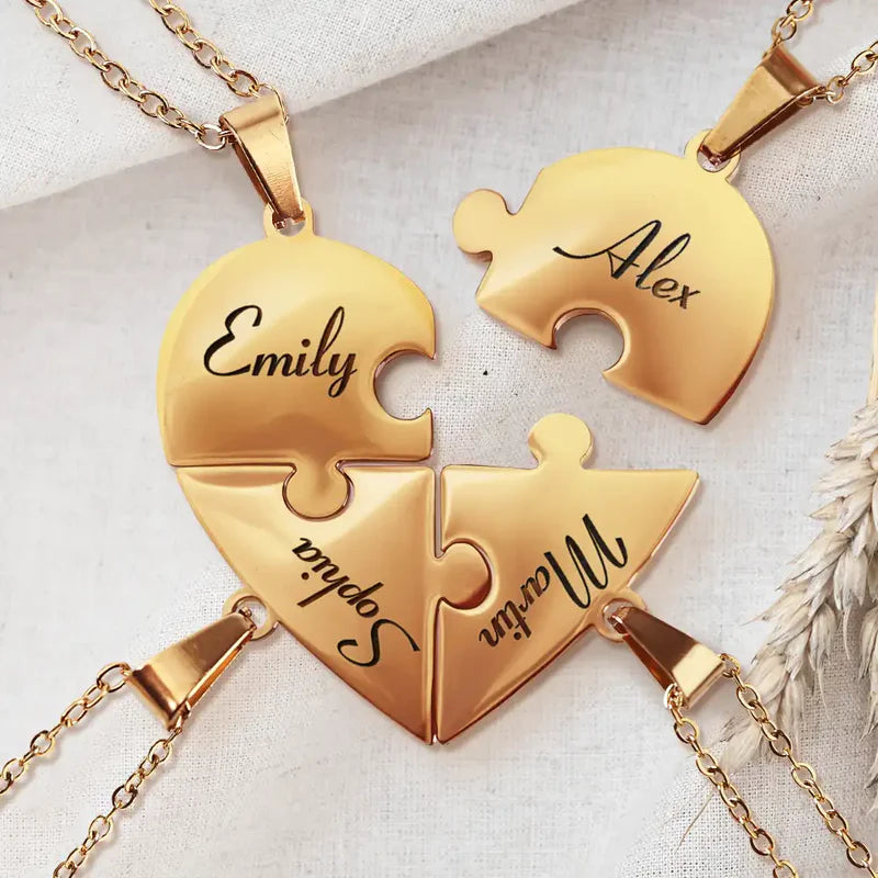Liaison™ - Collier puzzle famille personnalisé