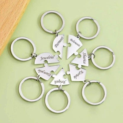 FamilyPuzzle™ – Porte-clés puzzle cœur personnalisés