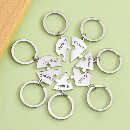 FamilyPuzzle™ – Porte-clés puzzle cœur personnalisés