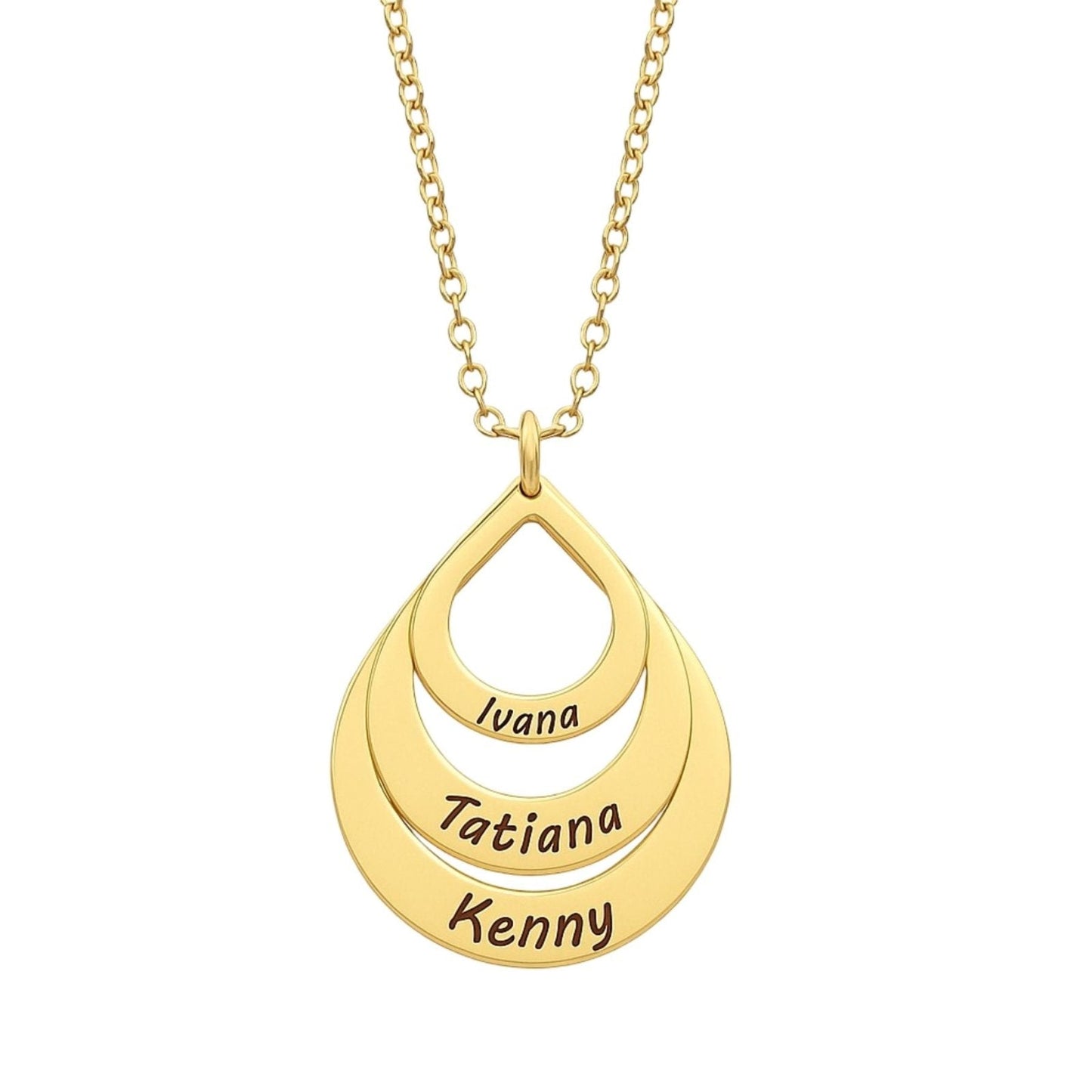 Gouttes Éternelles™ - Collier pendentif goutte en acier inoxydable