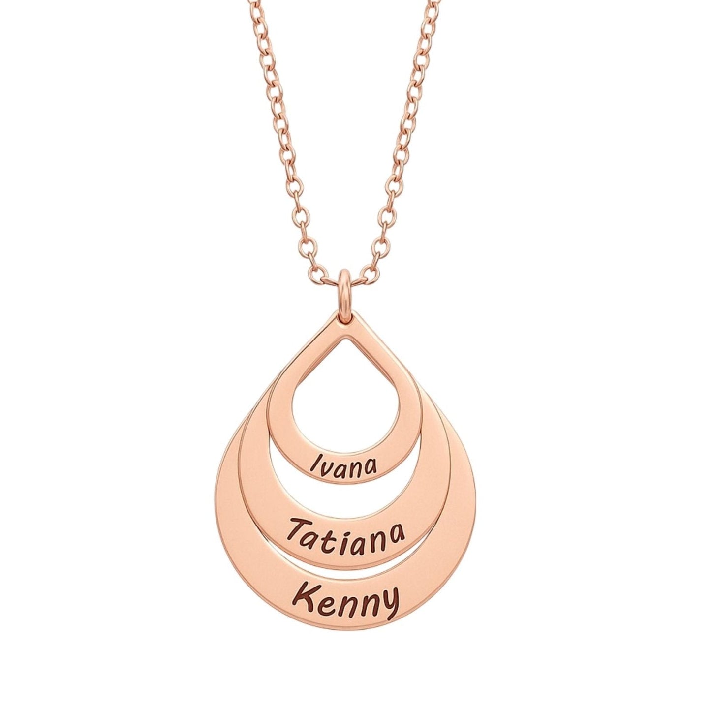 Gouttes Éternelles™ - Collier pendentif goutte en acier inoxydable