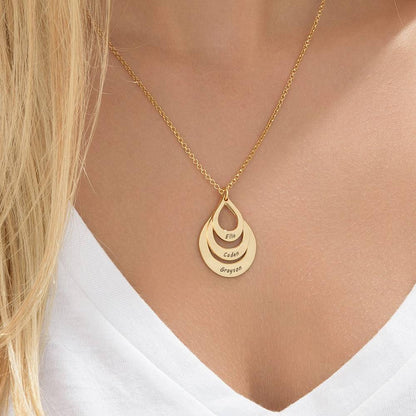 Gouttes Éternelles™ - Collier pendentif goutte en acier inoxydable