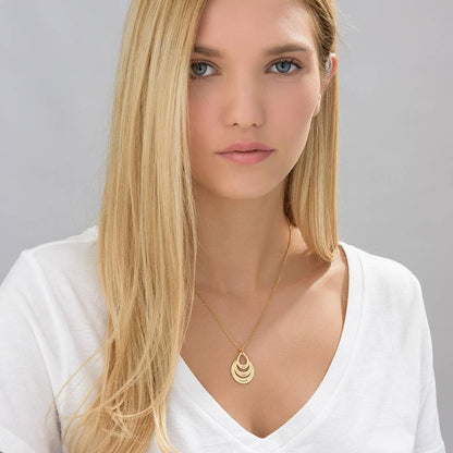 Gouttes Éternelles™ - Collier pendentif goutte en acier inoxydable